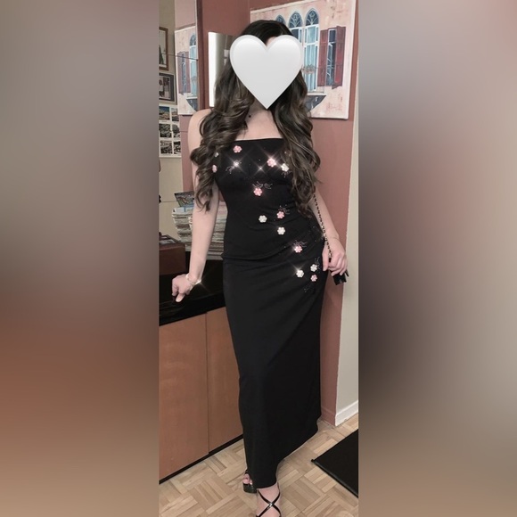 [CLEARANCE/Send Offers] Vintage Y2K JS Boutique Beaded Floral Maxi Dress - Picture 3 of 6